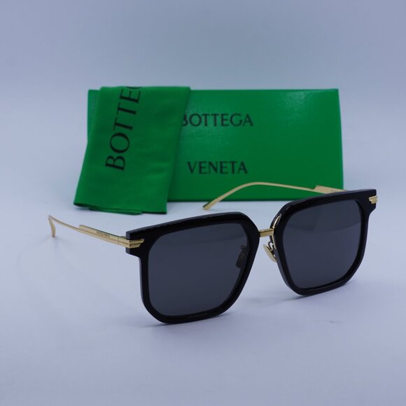 Bottega Veneta BV1083SA 001 Square Sunglasses - Black/Gold/Grey - Picture 5 of 10